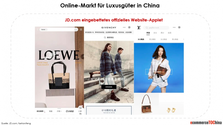 online china luxus markt JD Applet Beispiel